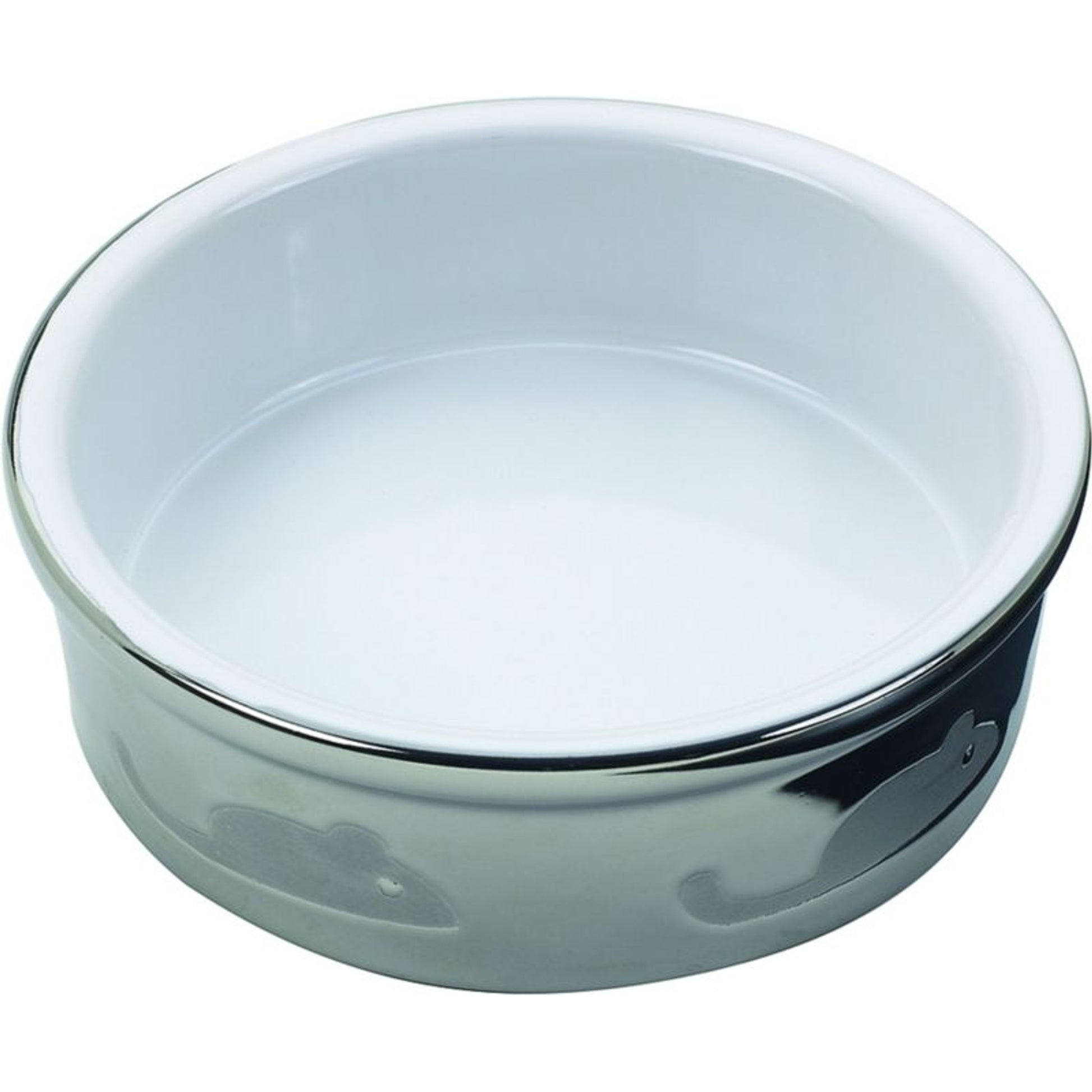 Spot Fishy Titanium Cat Dish 5 Silver
