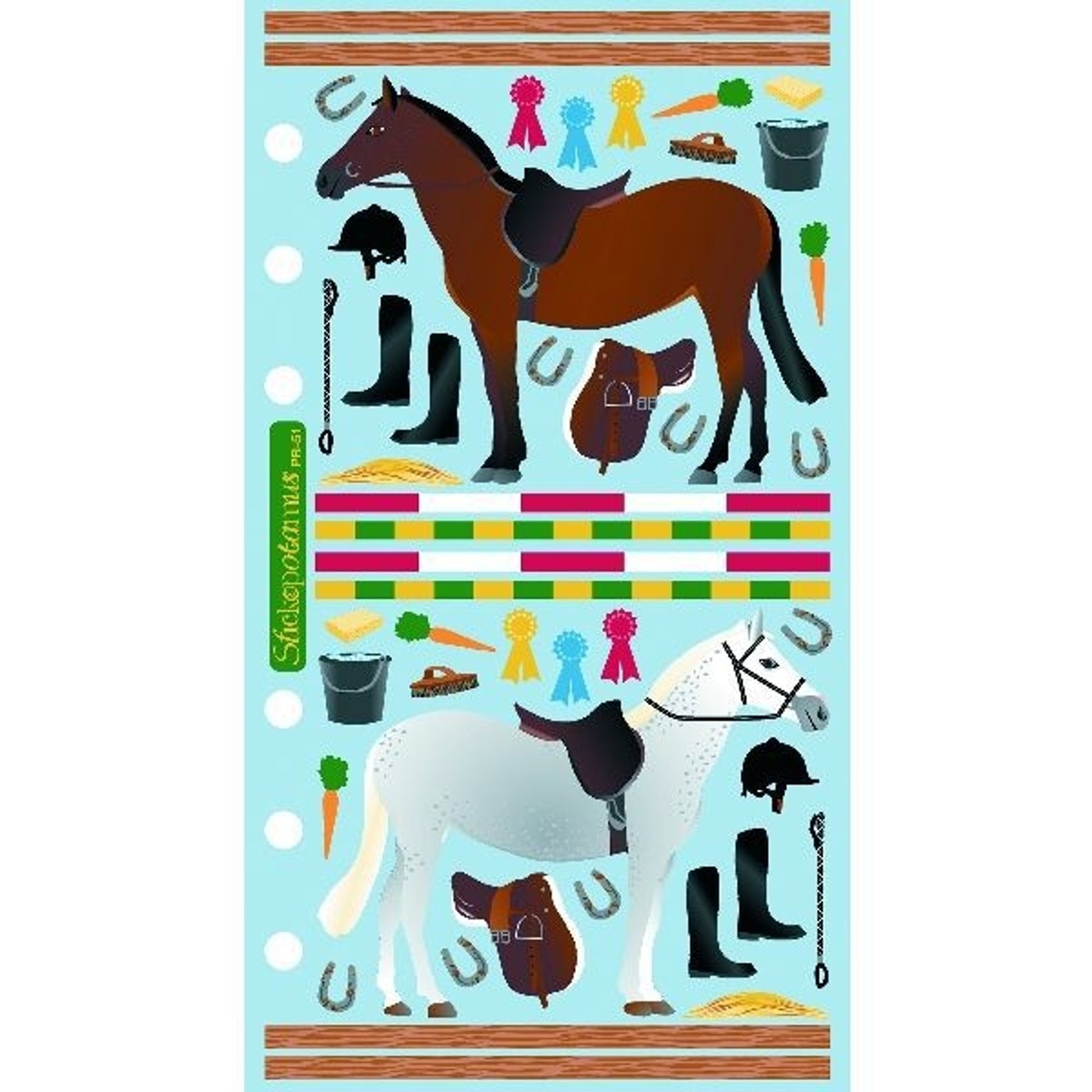 Classic Stable And Jumps StickersBk/Wh