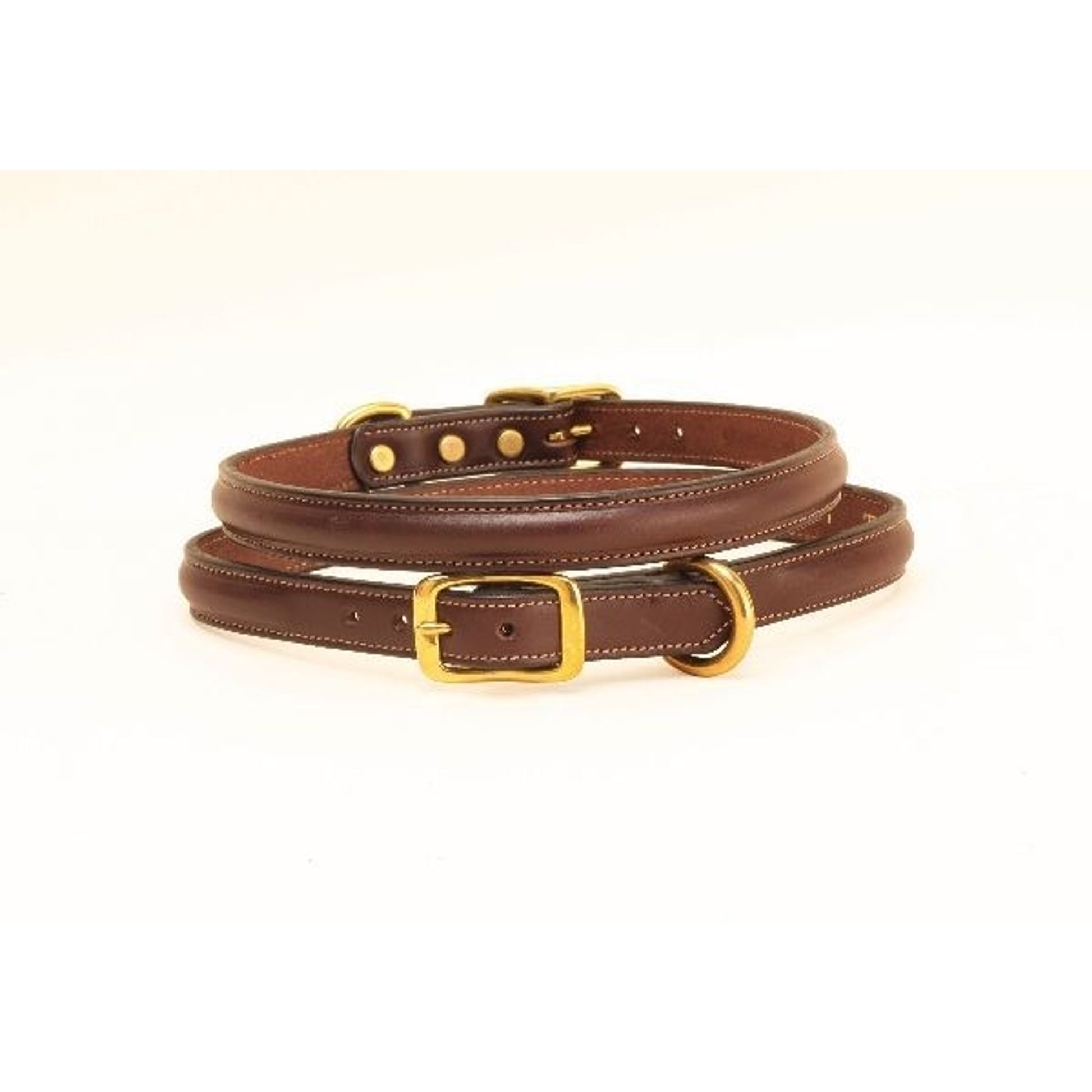 Tory Raised Leather Dog Collar 12in Bk/Gry