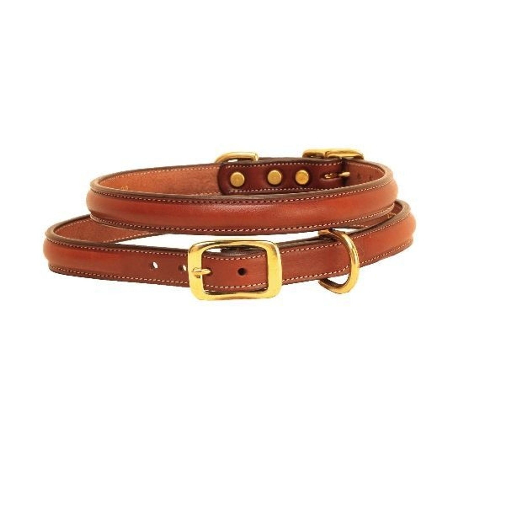 Tory Raised Leather Dog Collar 12in Bk/Gry