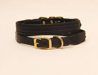 Milled Rolled Back Center Strip Dog Collar 14in Br