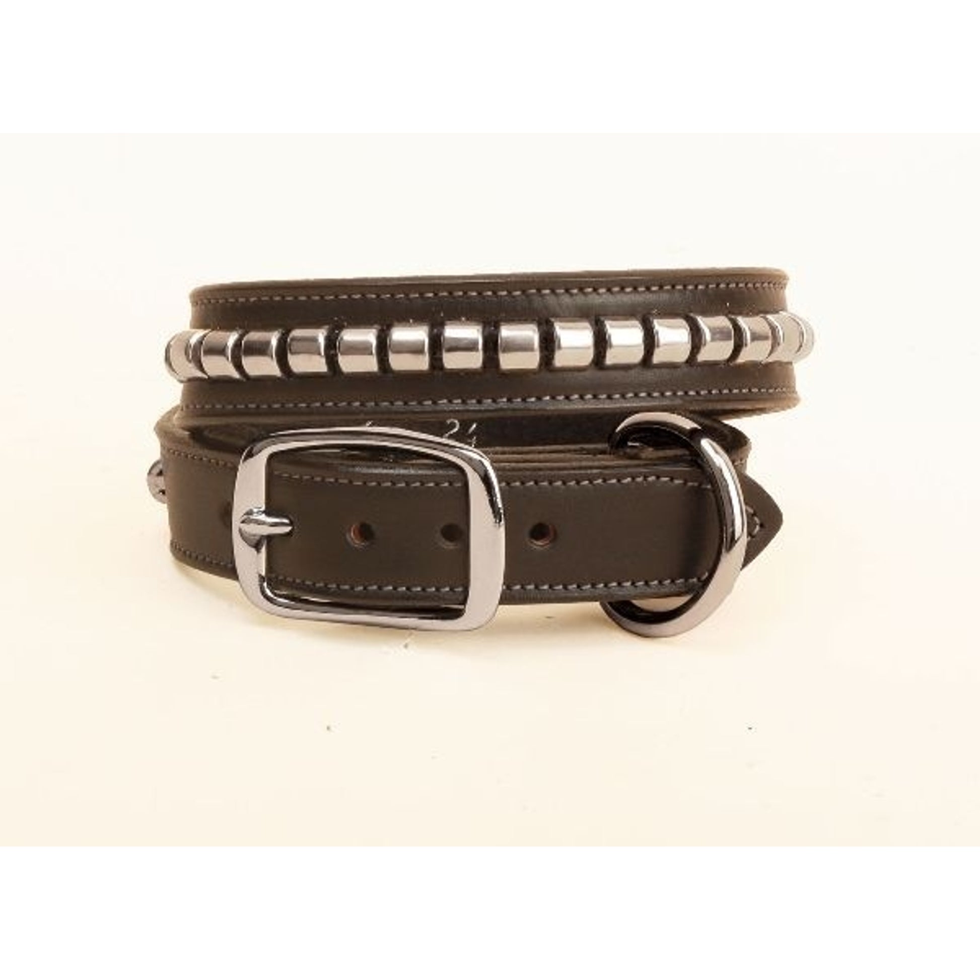 Tory Leather Leather Clinchers Dog Collar 16In Blk