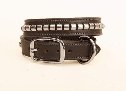 Tory Leather Leather Clinchers Dog Collar 16In Blk