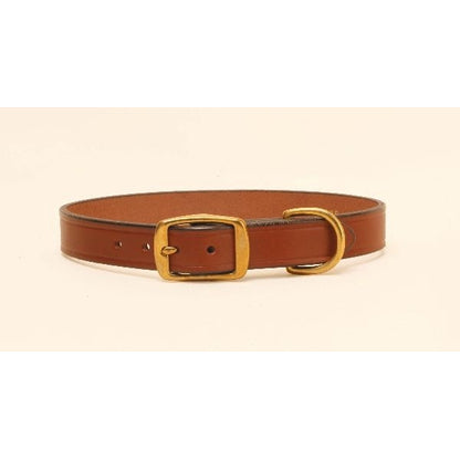 Tory Wide Leather Dog Collar 12in Oakbark