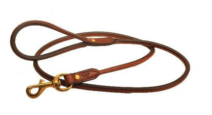 English Bridle Leather Rolled Leash 1/2X4 Blk/Gry