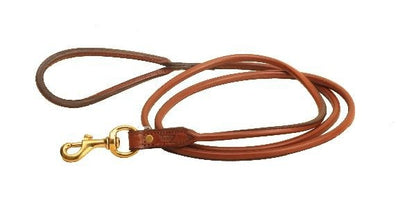 Tory Rolled Leather Dog Leash - 6 Ft 6 ft Blk/Gry