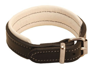 Padded Leather Bracelet With Nickel Buckle 9in Blk