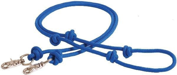 Knotted Poly Barrel Reins 5/16in x 8FT Blk/Gry