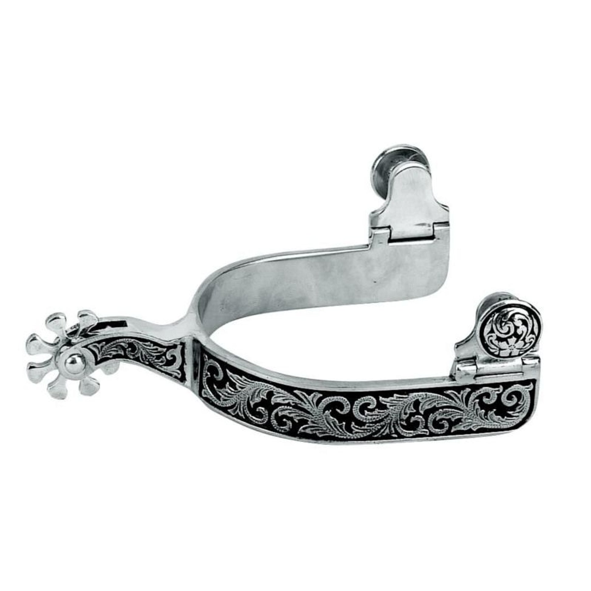 Weaver Mens Spurs With Engraved Black 1.5