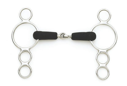 Centaur SS Jointed Rubber Mouth 3 Ring Gag