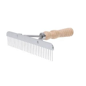 Skip Tooth Comb with Wood Handle SS Blade