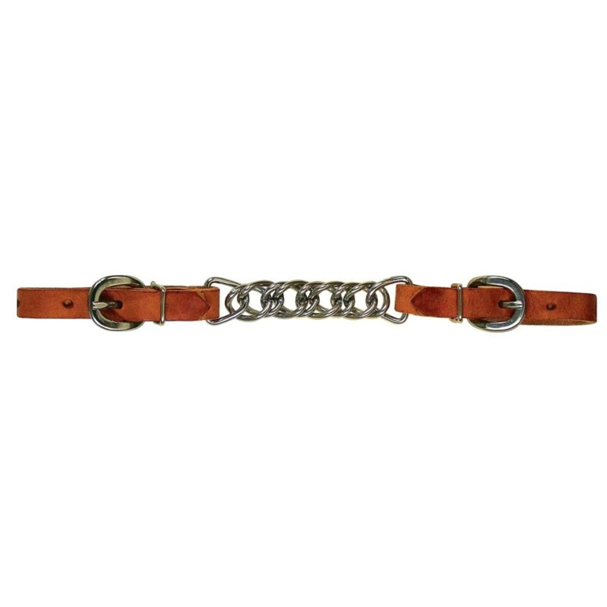 Harness Leather Flat Link Strainless Curb Chain Br