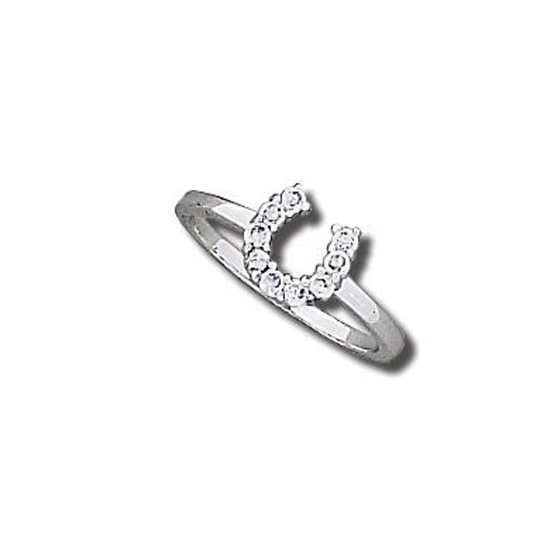 Sparkly Mini Horseshoe Ring 7 Clear