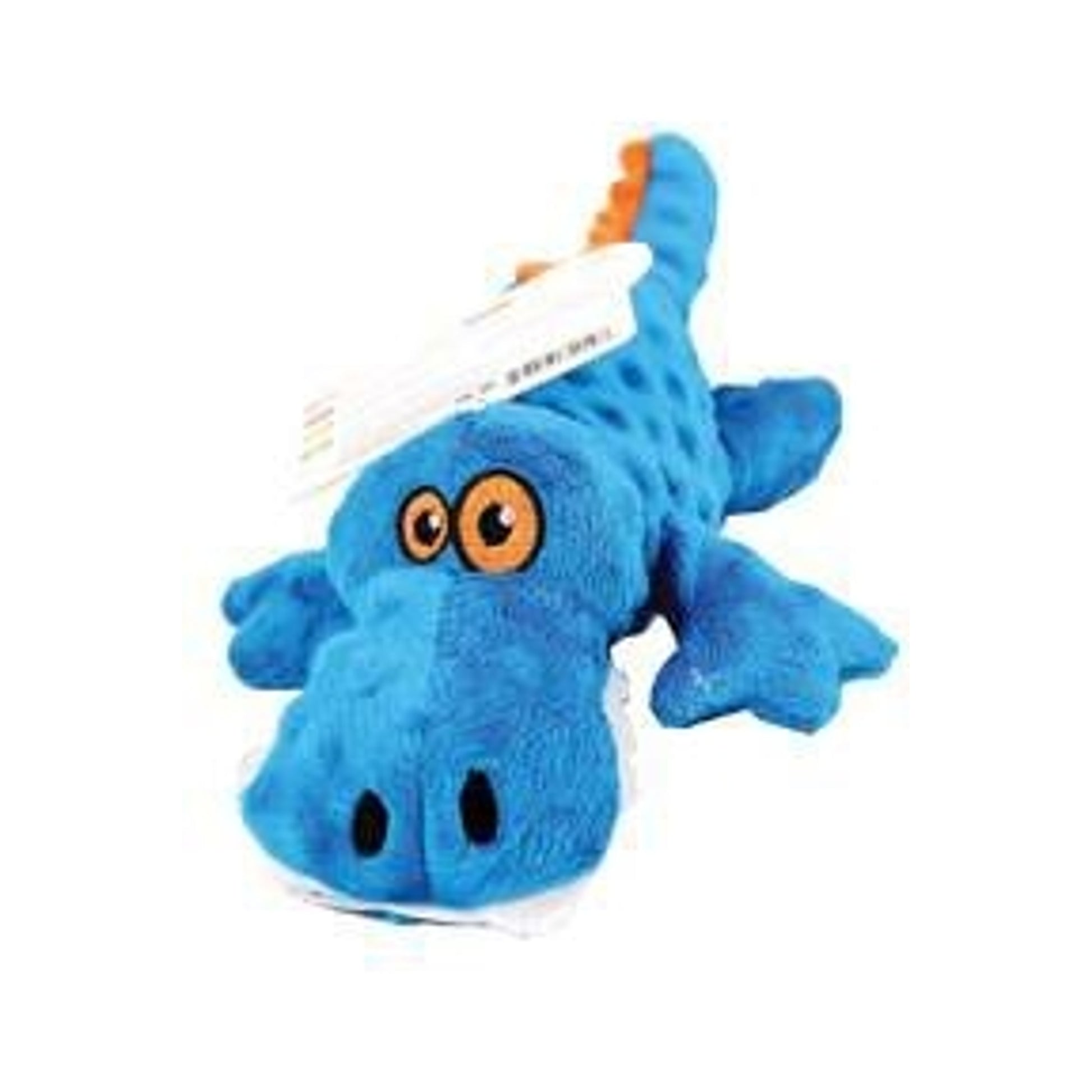 goDog Plush Blue Gator Dog Toy