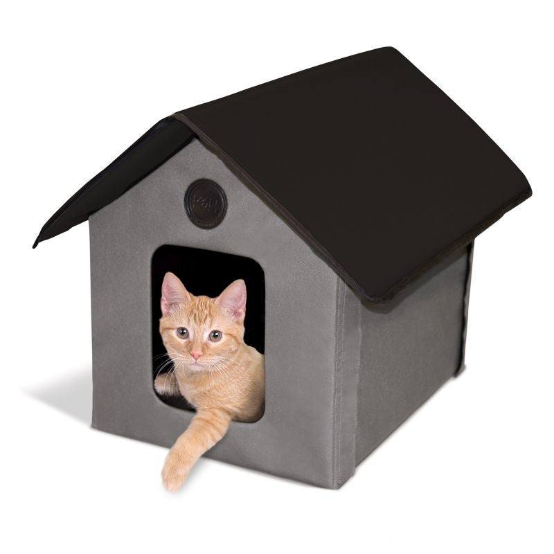 KH Mfg Unheated Gray/Black Outdoor Kitty House