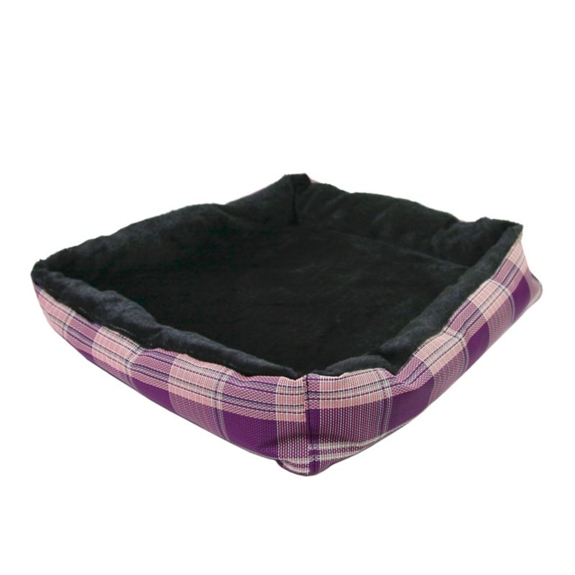 Kensington Black Ice Plaid Bolster Dog Bed