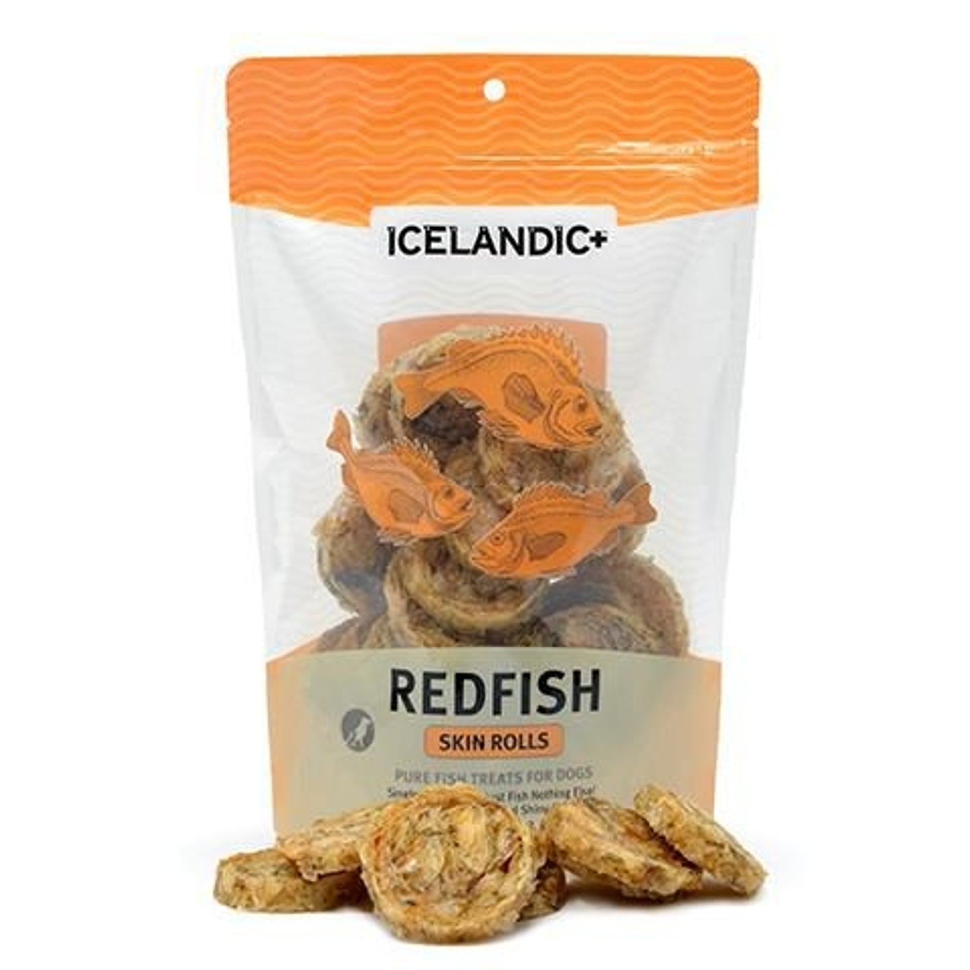 Icelandic Plus Redfish Skin Rolls Dog Treat