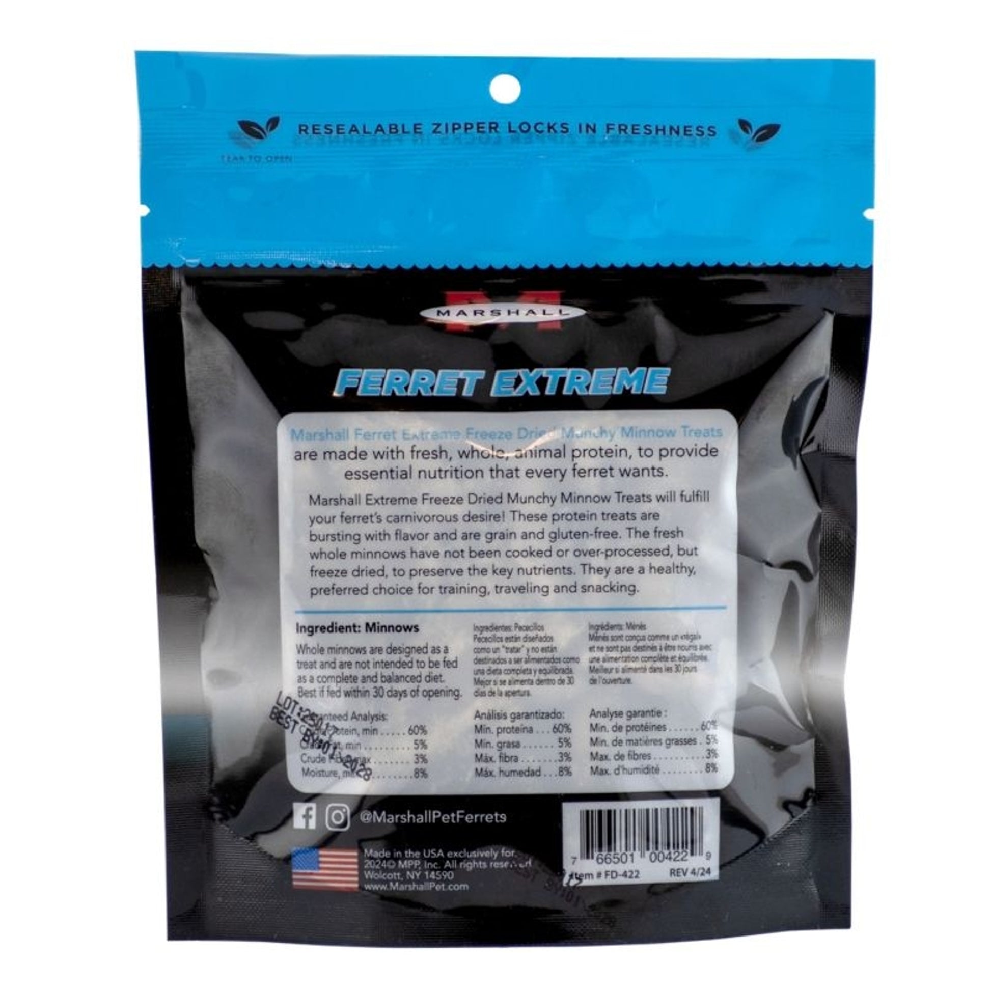 Marshall Freeze Dried Munchy Minnows Ferret Treat