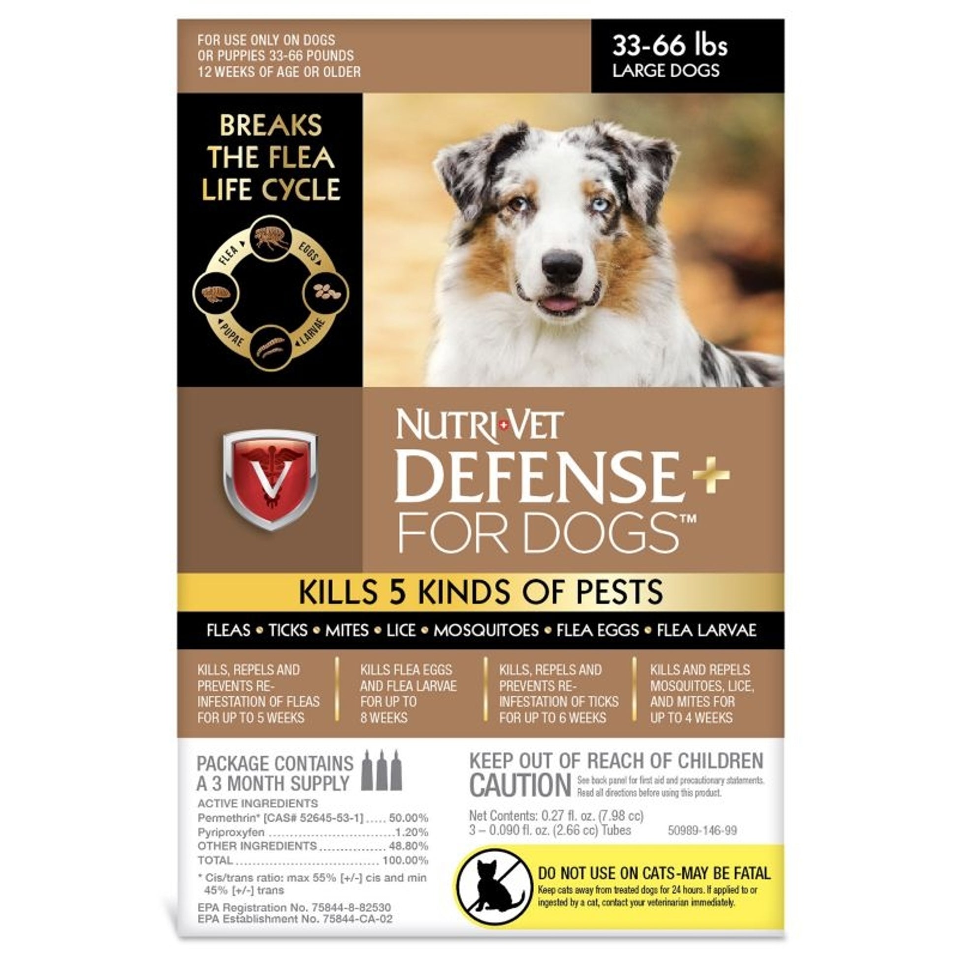 Nutri-Vet K9 Defense Plus Flea/Tick 3mos