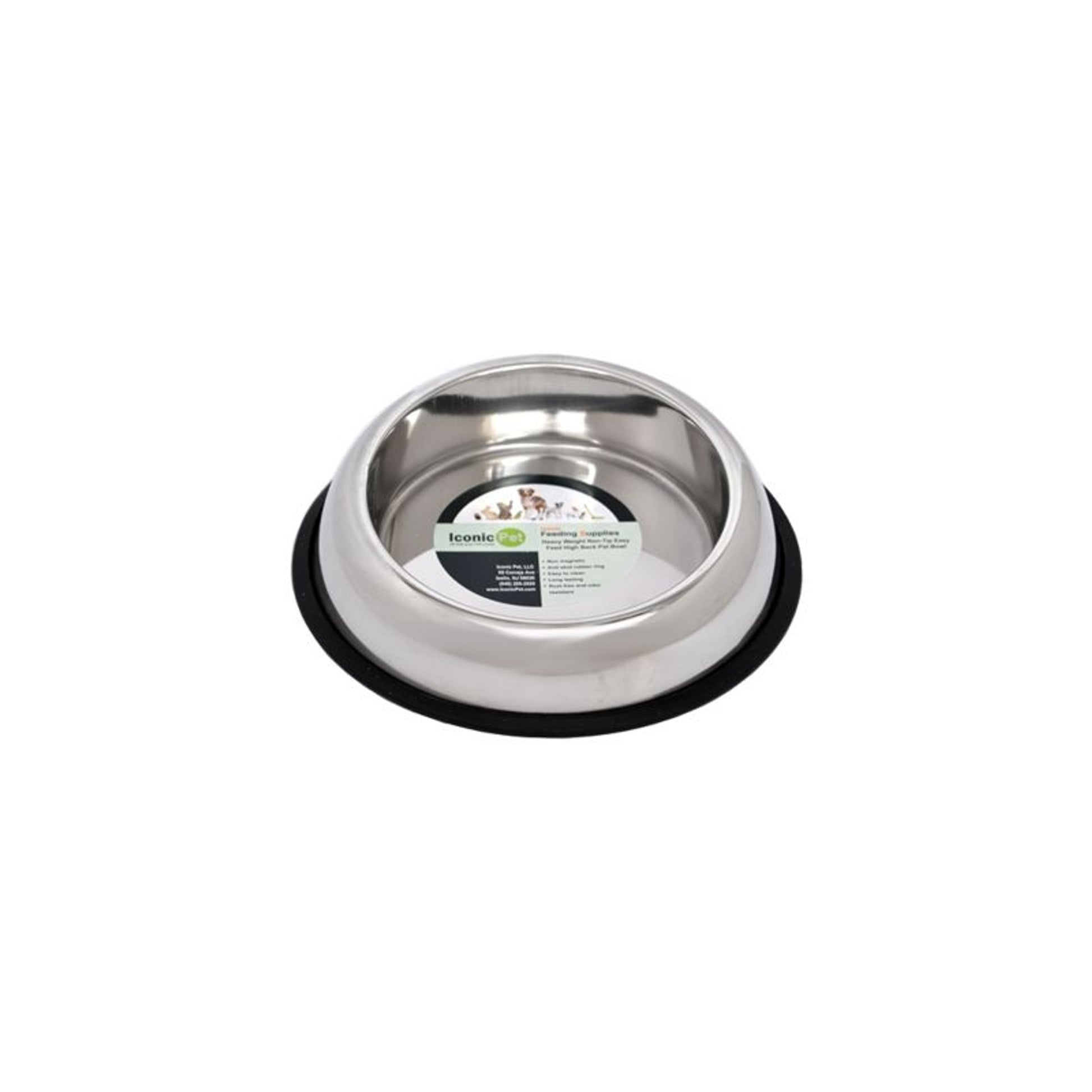 NonSkid Easy Feed High Back Pet Bowl 2 Pk