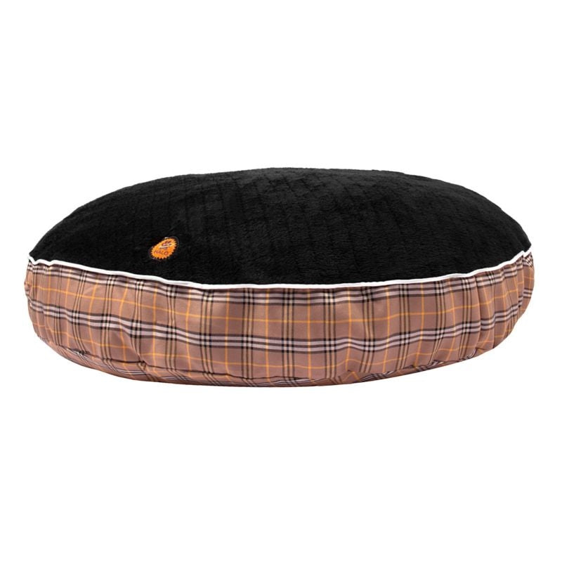 Halo Classic Plaid Tan Round Dog Bed