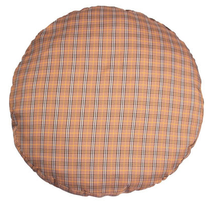 Halo Classic Plaid Tan Round Dog Bed