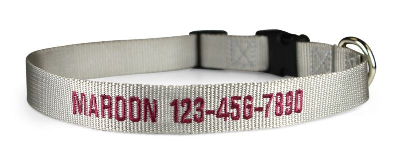 Personalized Silver Moon Nylon Dog Collar