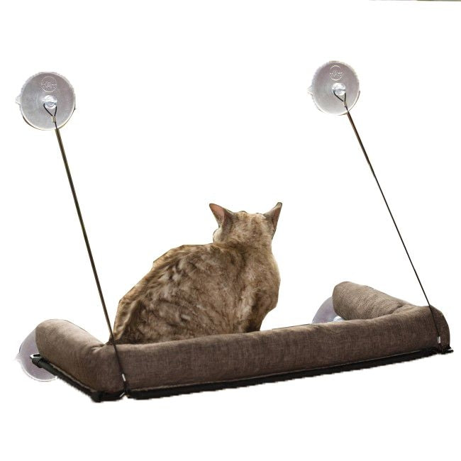 KH Mfg Brown EZ Mount Kitty Sill Deluxe with Bolster