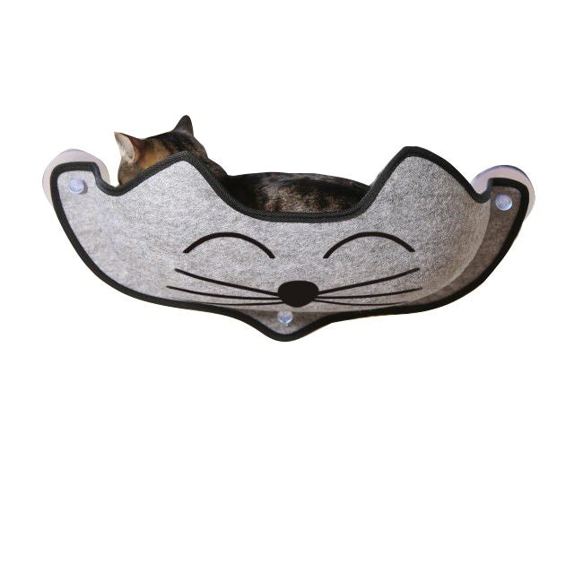 KH Mfg Gray EZ Mount Kittyface Window Bed