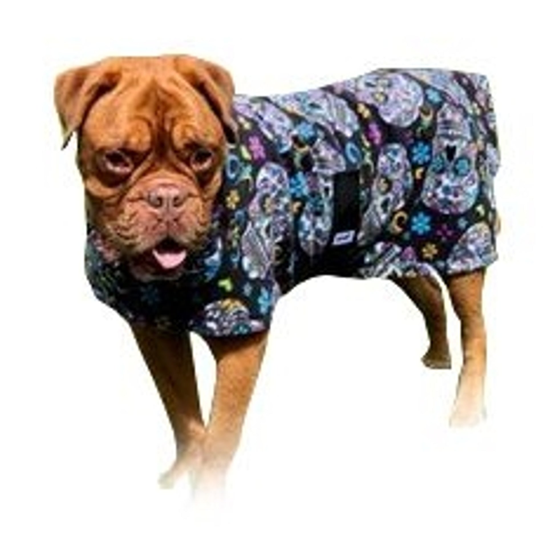 Snugpups Black Sugar Skulls Fleece Dog Coat