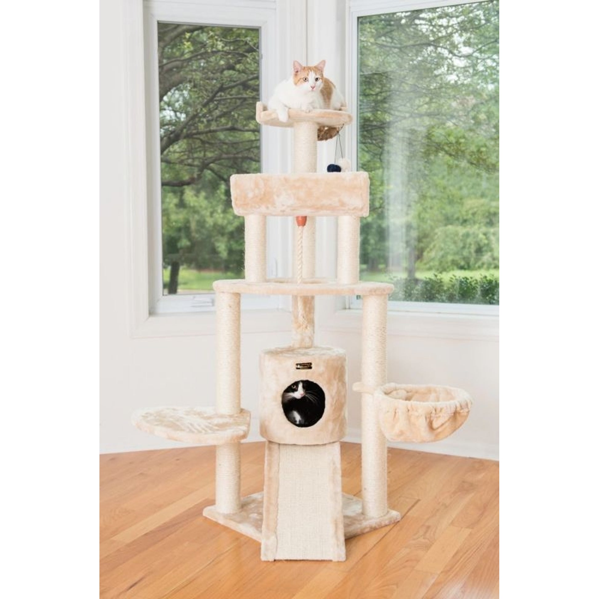 Armarkat A5806 Thick Fur Real Wood Cat Tower
