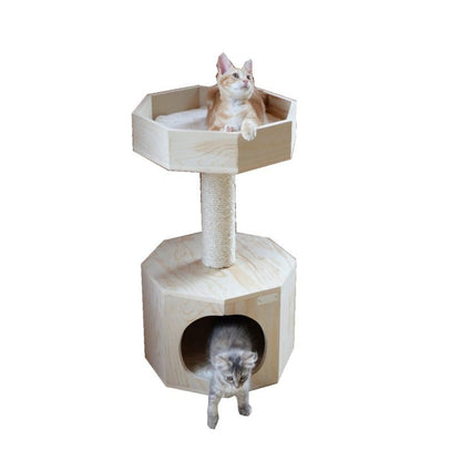 Armarkat Real Wood Scots Pine Cat Tree w Condo