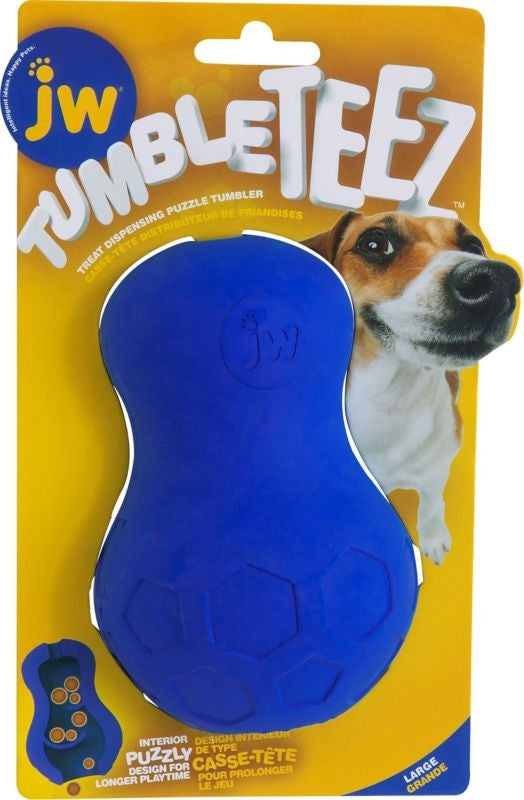 Jw Tumble Teez Treat Dog Toy Lg Blue