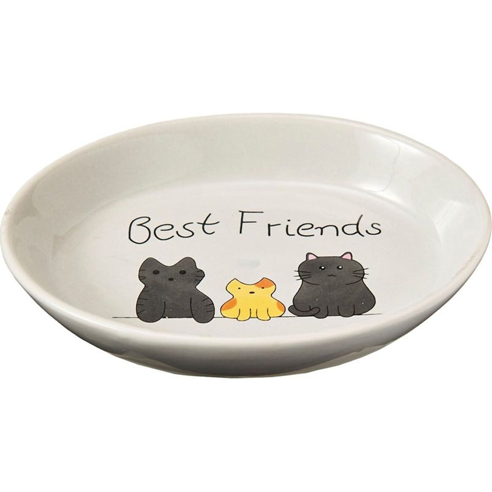 Spot Oval Stoneware Cat Dish