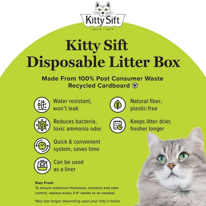 Kitty Sift Disposable Cat Litter Box 3Pk