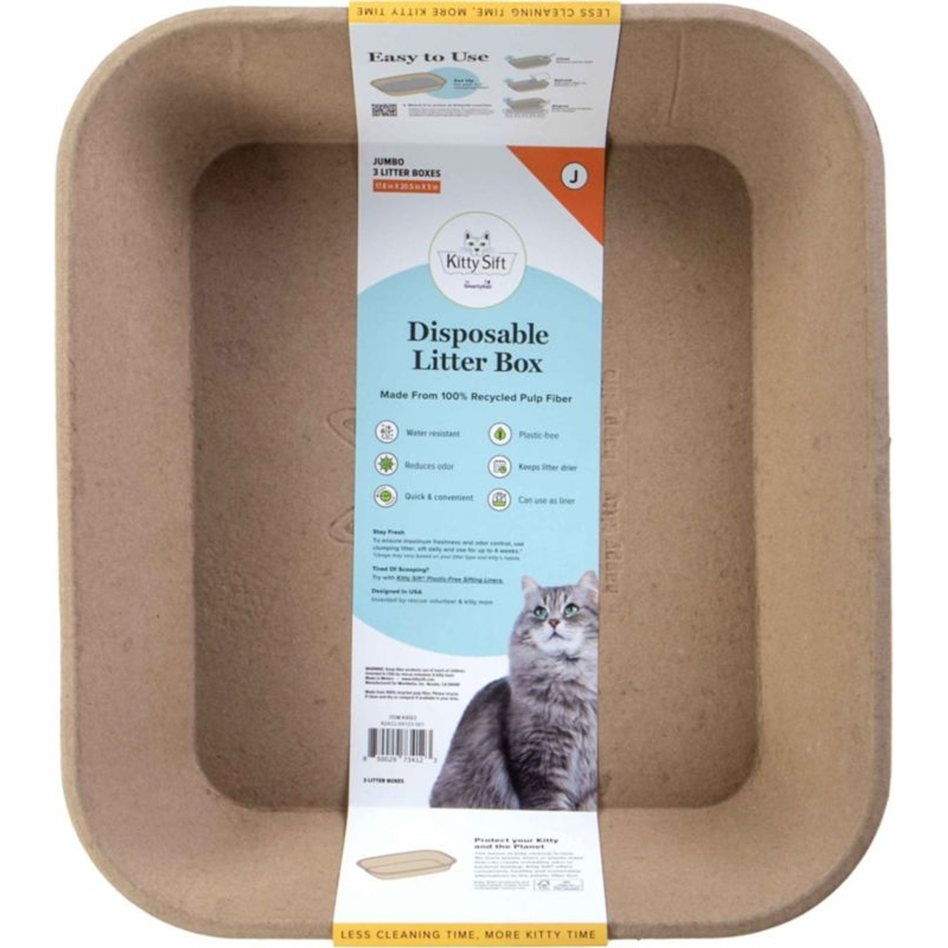 Kitty Sift Disposable Cat Litter Box 3Pk