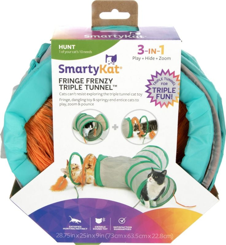 Smartykat Fringe Frenzy Triple Tunnel Cat Toy