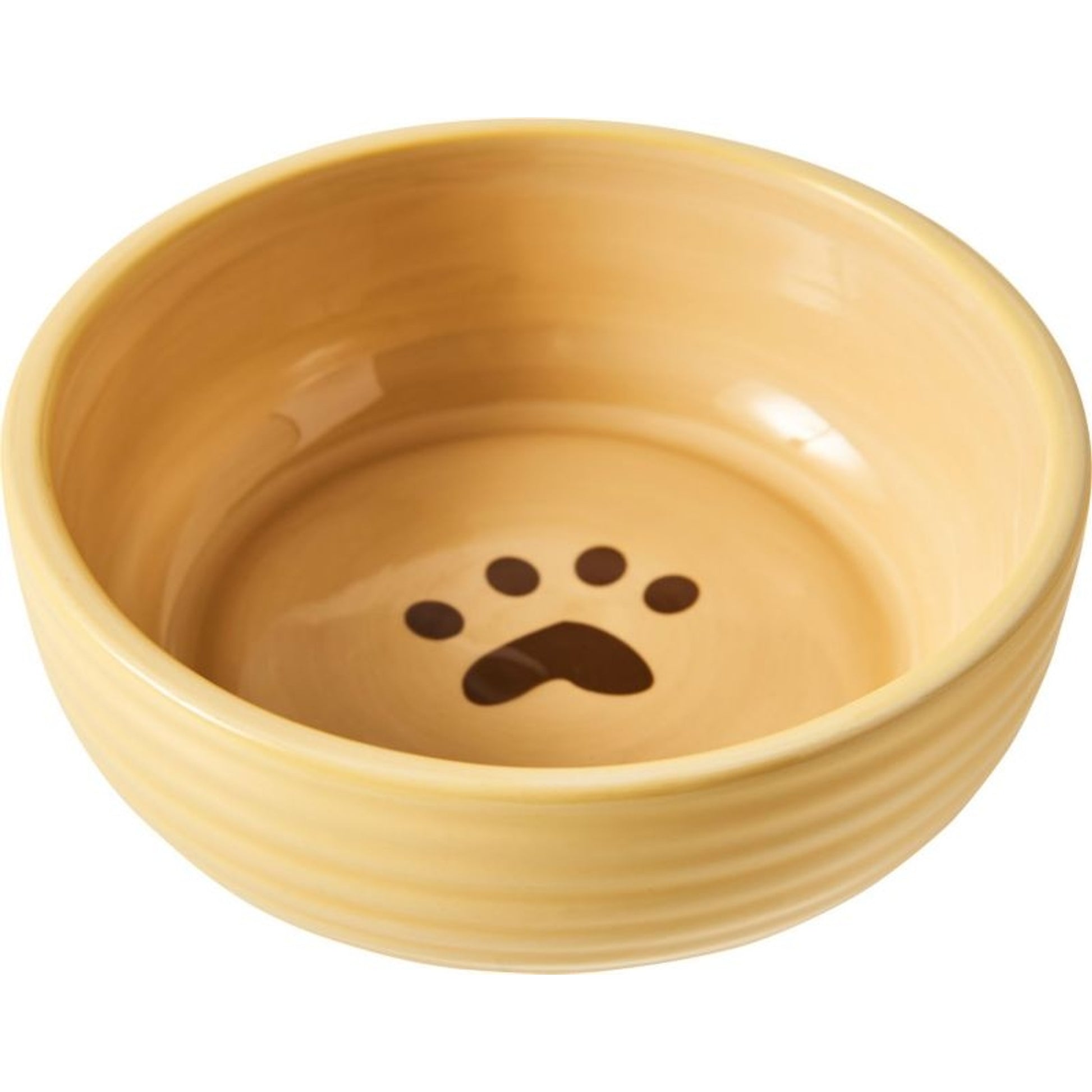 Spot Elegance Ribbed Stoneware Dog Dish