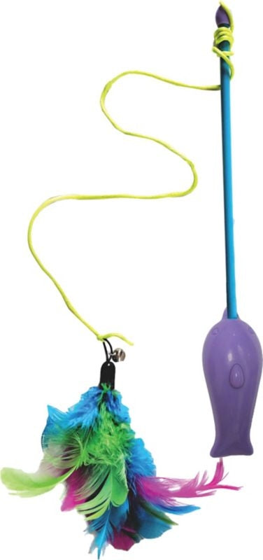 Laser And Feather Teaser Wand Cat Toy