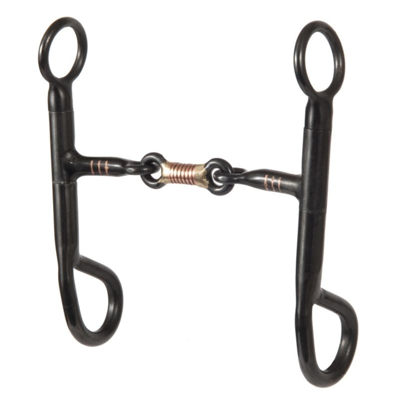 Black Steel Training Snaffle Bit 5 Inch Cheek