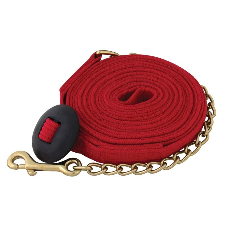 Basic Flat Cotton Web Lunge Line with Chain Black