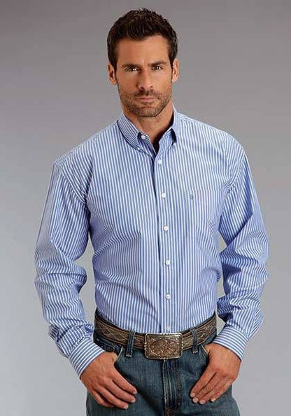 Mens Candy Stripe LS Snap Shirt