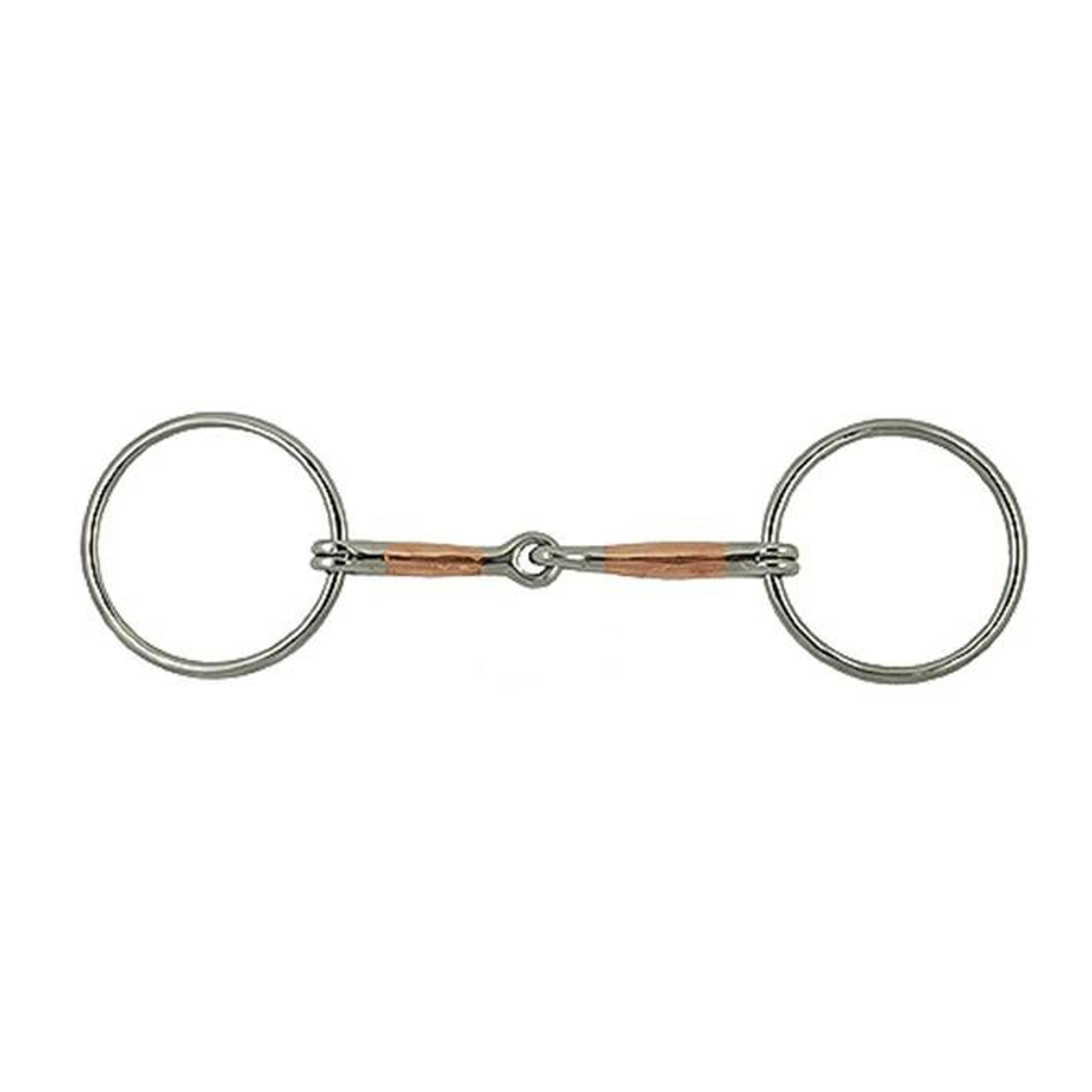 Copper Inlaid Ring Snaffle Bit Stainless Steel 5In